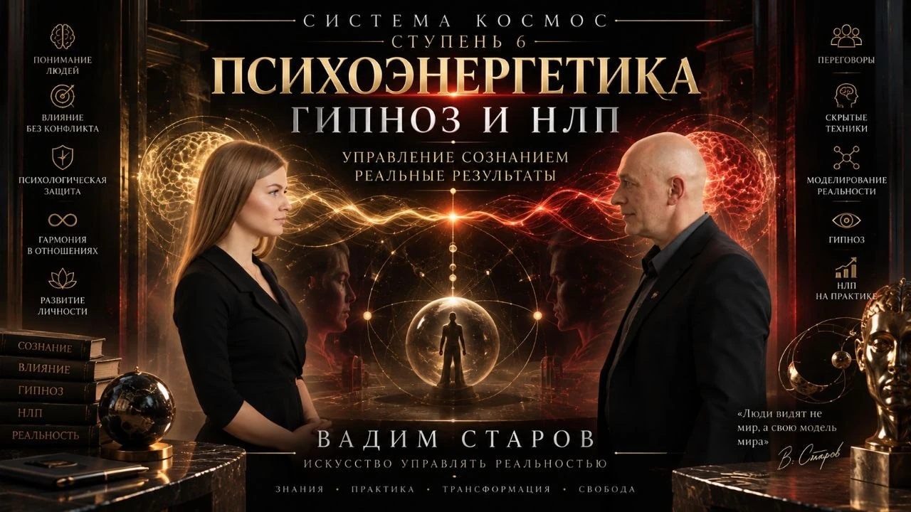 Психоэнергетика, гипноз и НЛП — шестая ступень системы Космос Вадима Старова